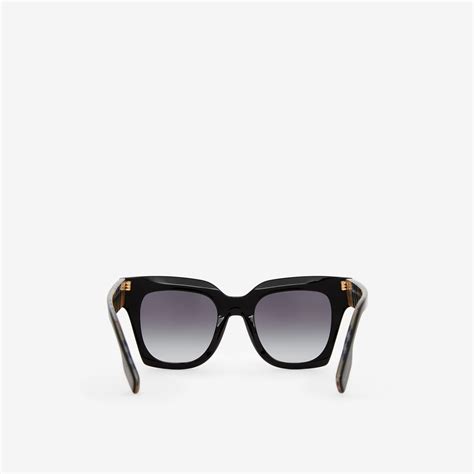 Eckige Sonnenbrille (Schwarz/Beige) .